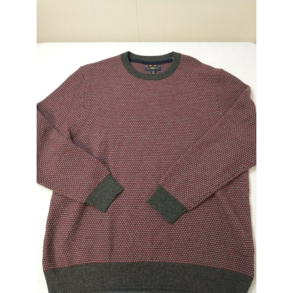 Club Room Mens Wool Blend Sweater Size XL Red Gray
